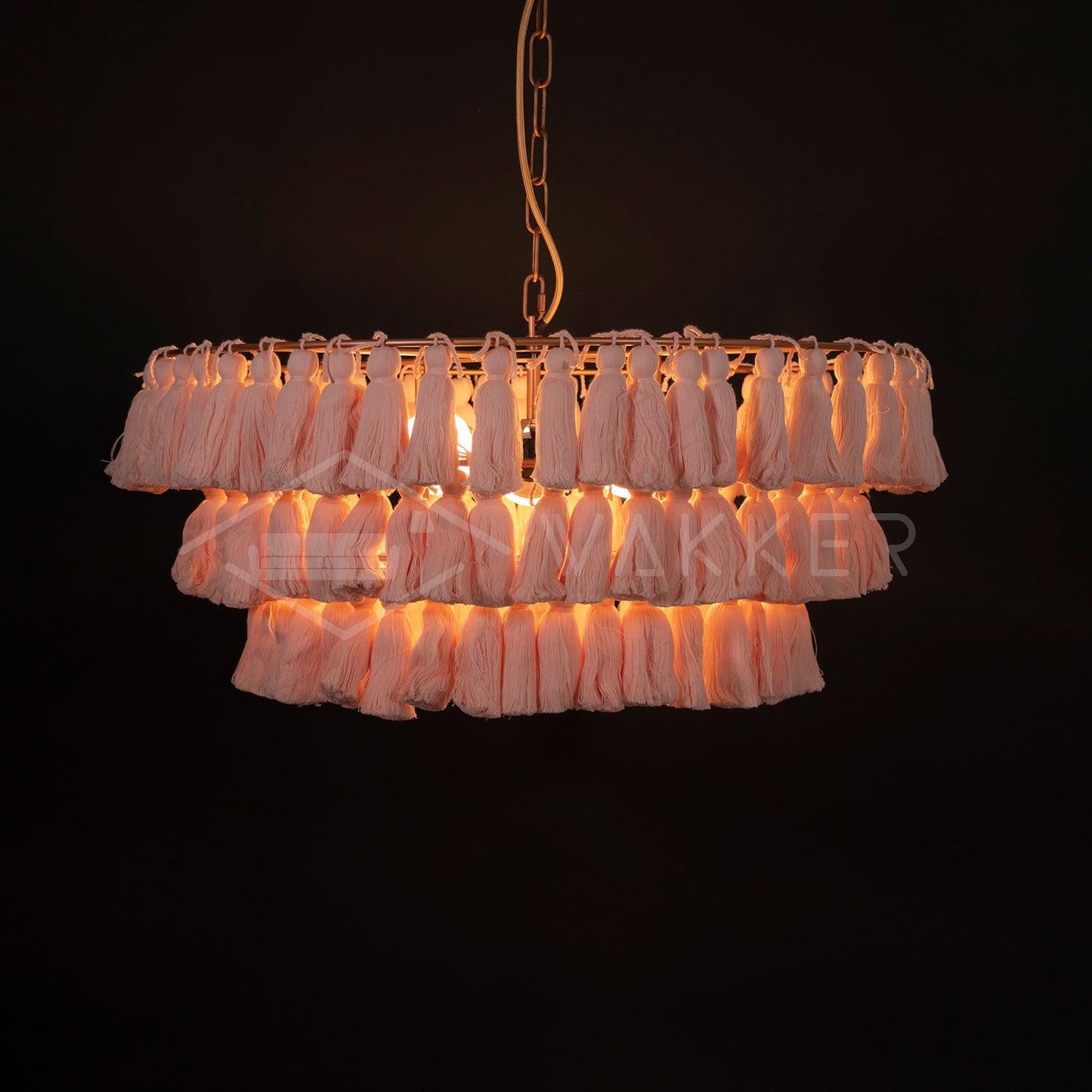 Fela Tassel Chandelier Dia 25.6″ x 15″ / Dia 65cm x H 38cm / Pink Chandelier