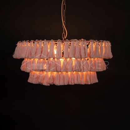 Fela Tassel Chandelier Dia 25.6″ x 15″ / Dia 65cm x H 38cm / Pink Chandelier