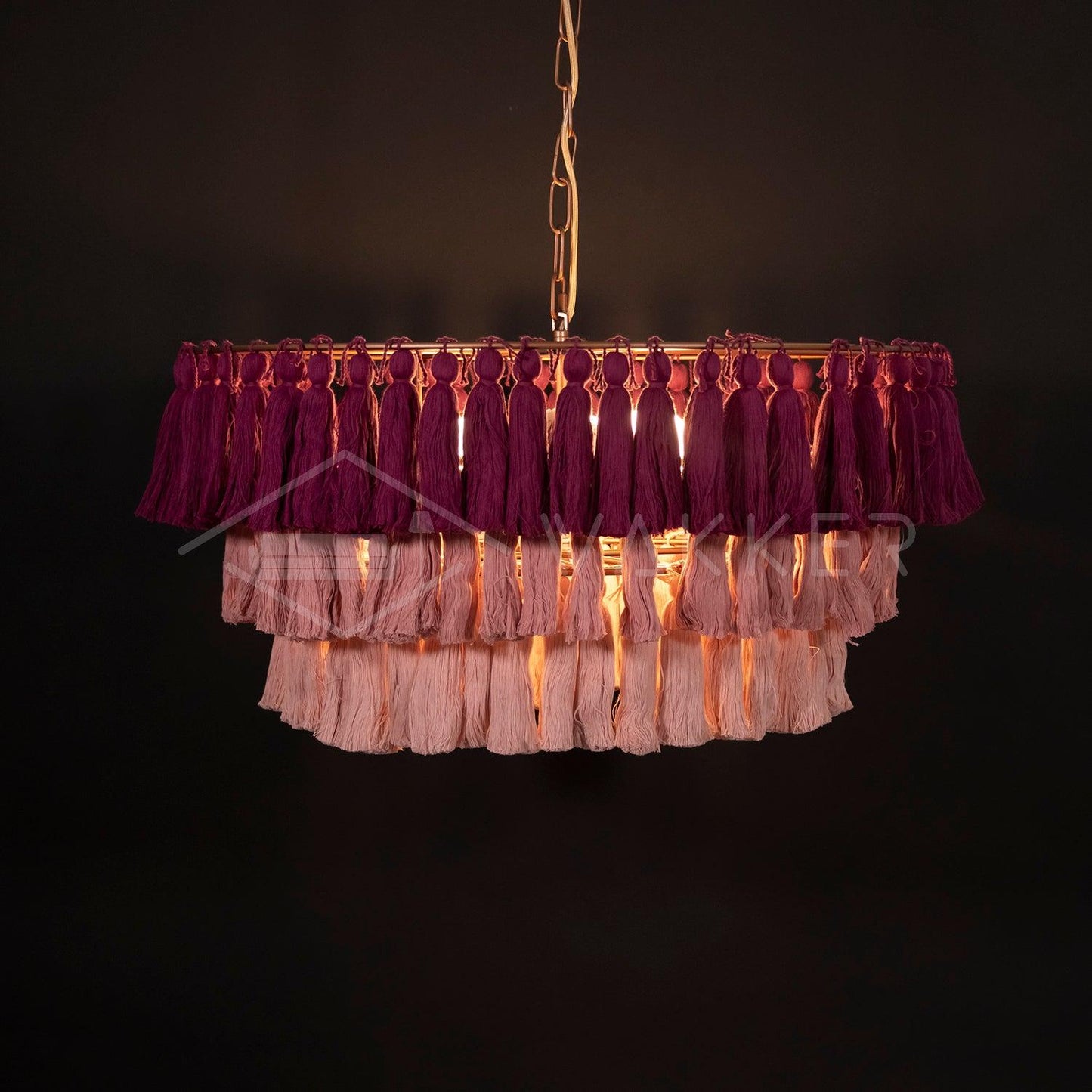 Fela Tassel Chandelier Dia 25.6″ x 15″ / Dia 65cm x H 38cm / Fuchsia & Pink Chandelier