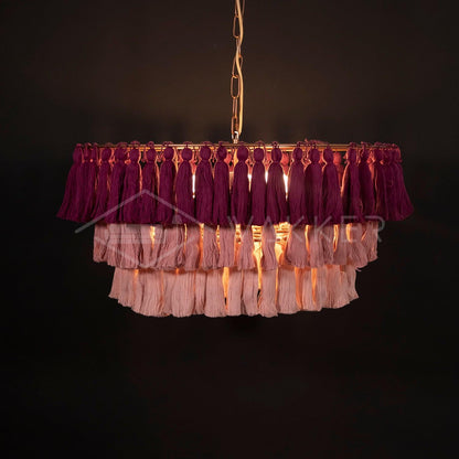 Fela Tassel Chandelier Dia 25.6″ x 15″ / Dia 65cm x H 38cm / Fuchsia & Pink Chandelier