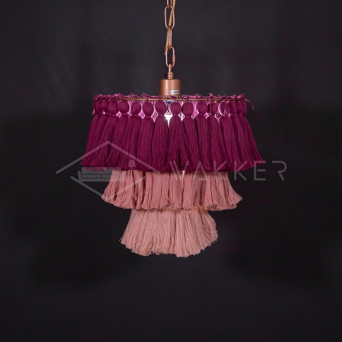 Fela Tassel Chandelier Dia 11.8″ x 11.8″ / Dia 30cm x H 30cm / Fuchsia & Pink Chandelier