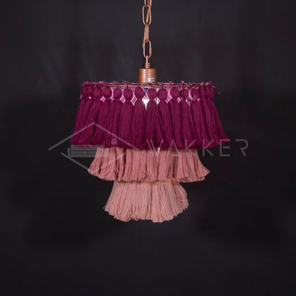 Fela Tassel Chandelier Dia 11.8″ x 11.8″ / Dia 30cm x H 30cm / Fuchsia & Pink Chandelier