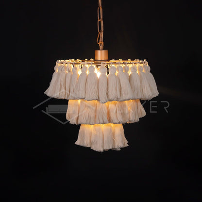 Fela Tassel Chandelier Dia 11.8″ x 11.8″ / Dia 30cm x H 30cm / White Chandelier