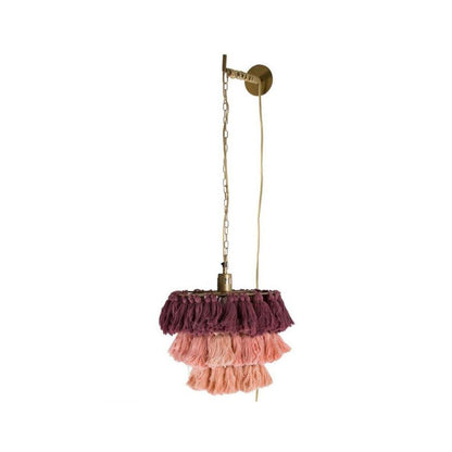Fela Tassel Wall Lamp ? 11.8″ x H 11.8″ / Dia 30cm x H 30cm / Multicolor / US plug Wall lamp