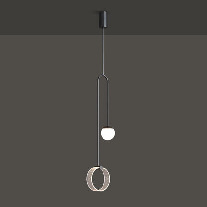Ferra LED Pendant Light L 8.7cm x H 43.3″ / L 22cm x H 110cm / Black / Three-color changing light Pendant light
