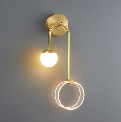 Ferra LED Wall Light Left L 9.4cm x H 21.3″ / L 24cm x H 54cm / Brass / Three-color changing light Wall lamp