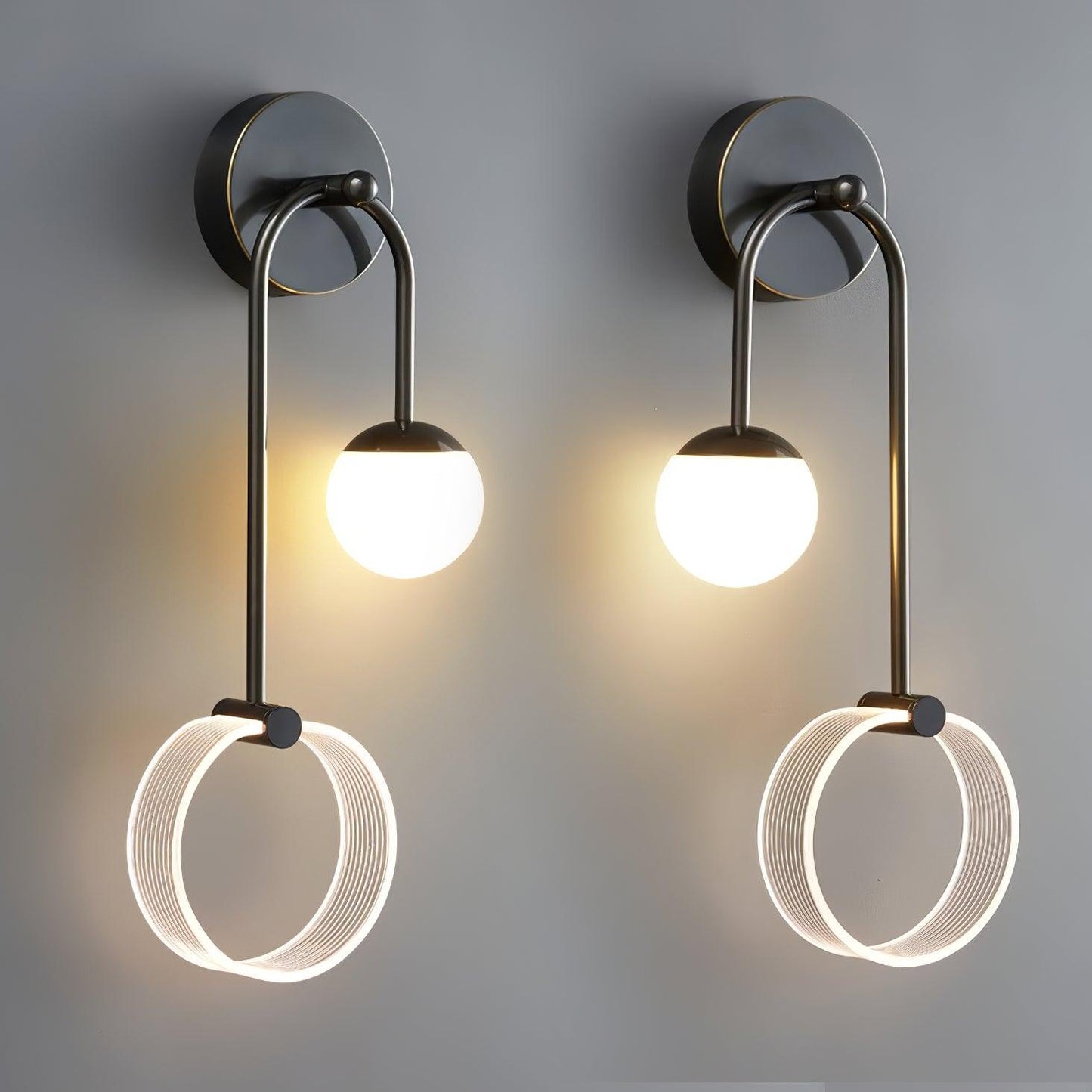 Ferra LED Wall Light Set of 2 / Black / Three-color changing light Wall lamp