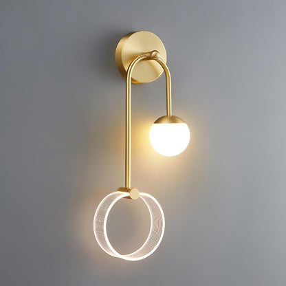 Ferra LED Wall Light Right L 9.4cm x H 21.3″ / L 24cm x H 54cm / Brass / Three-color changing light Wall lamp