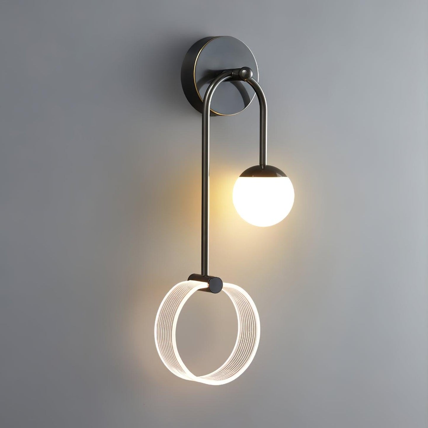 Ferra LED Wall Light Right L 9.4cm x H 21.3″ / L 24cm x H 54cm / Black / Three-color changing light Wall lamp