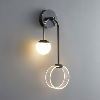 Ferra LED Wall Light Left L 9.4cm x H 21.3″ / L 24cm x H 54cm / Black / Three-color changing light Wall lamp