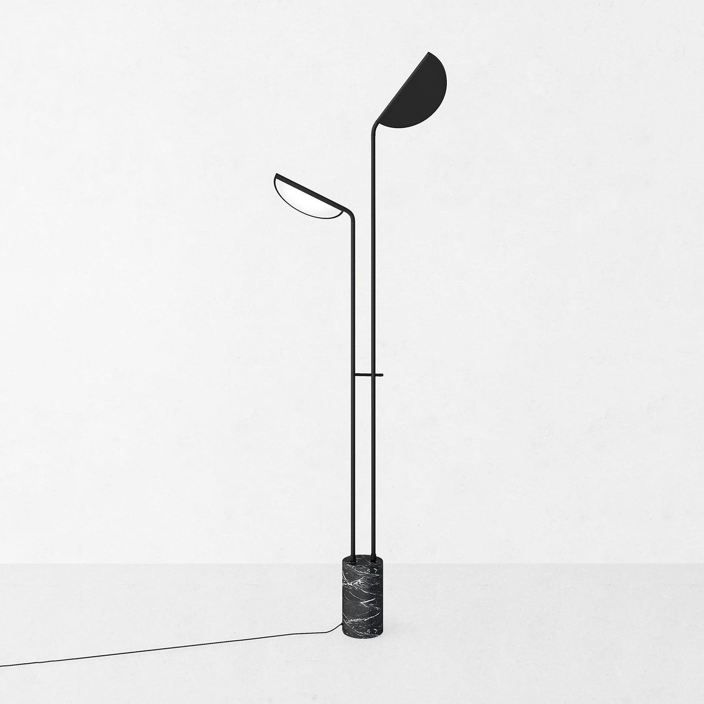 Filo Floor Lamp Dia 22.8″ x H 65″ / 58m x H 165cm / Black + Black Marble / US plug Floor lamp