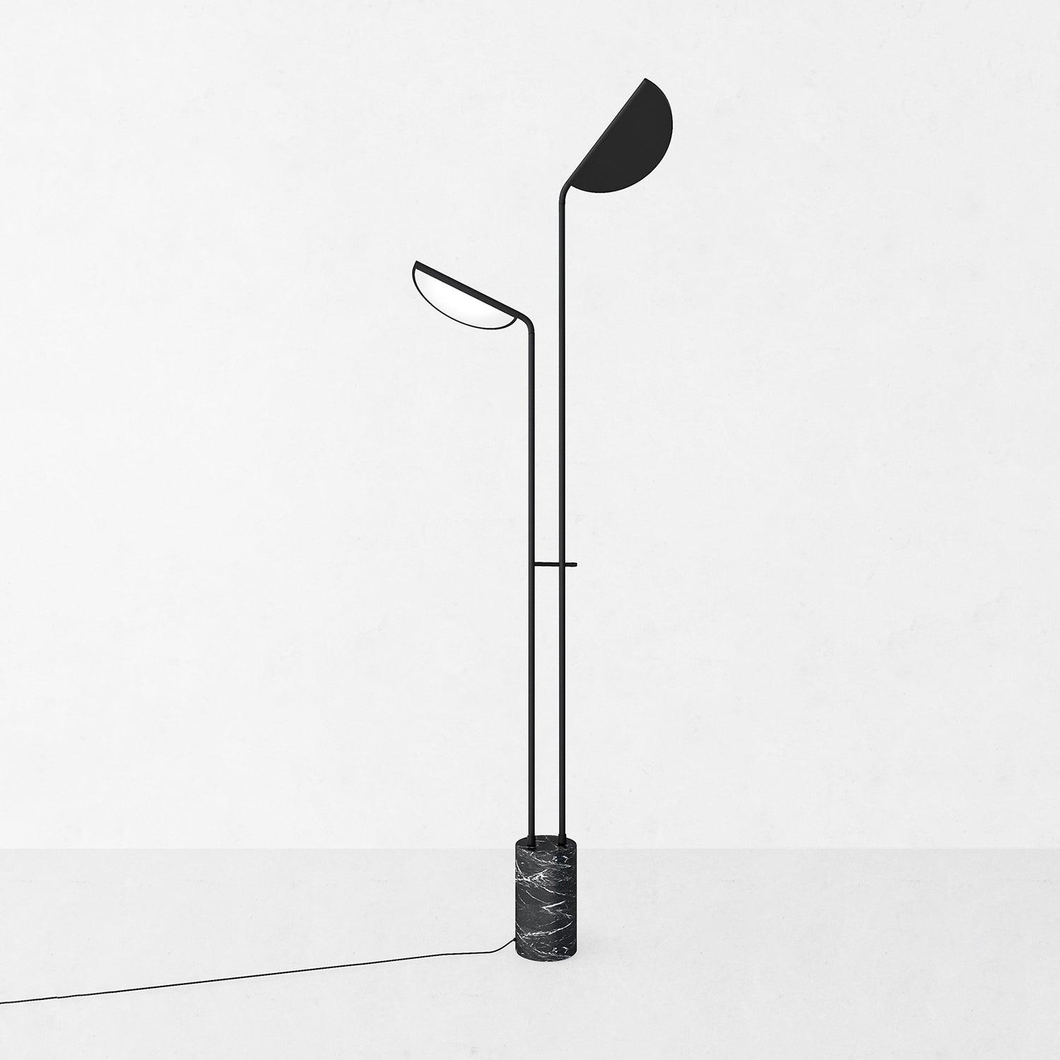 Filo Floor Lamp Dia 22.8″ x H 65″ / 58m x H 165cm / Black + Black Marble / US plug Floor lamp