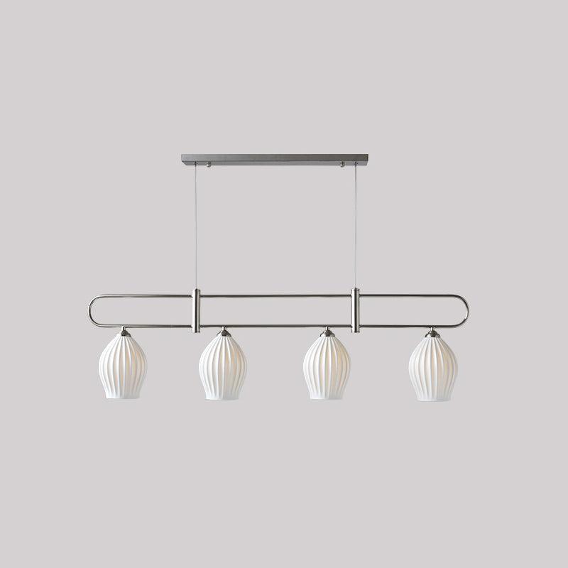 Fin Pendant Light 4 heads Dia 45.3″ x H 13″ / L 115cm x H 33cm / Sand nickel Pendant light