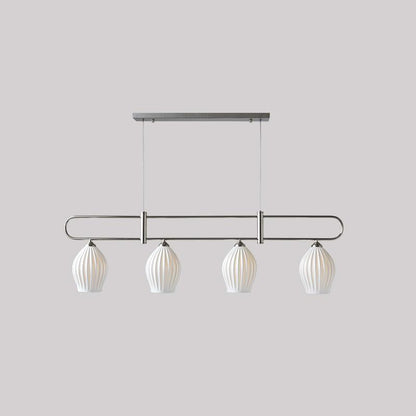 Fin Pendant Light 4 heads Dia 45.3″ x H 13″ / L 115cm x H 33cm / Sand nickel Pendant light