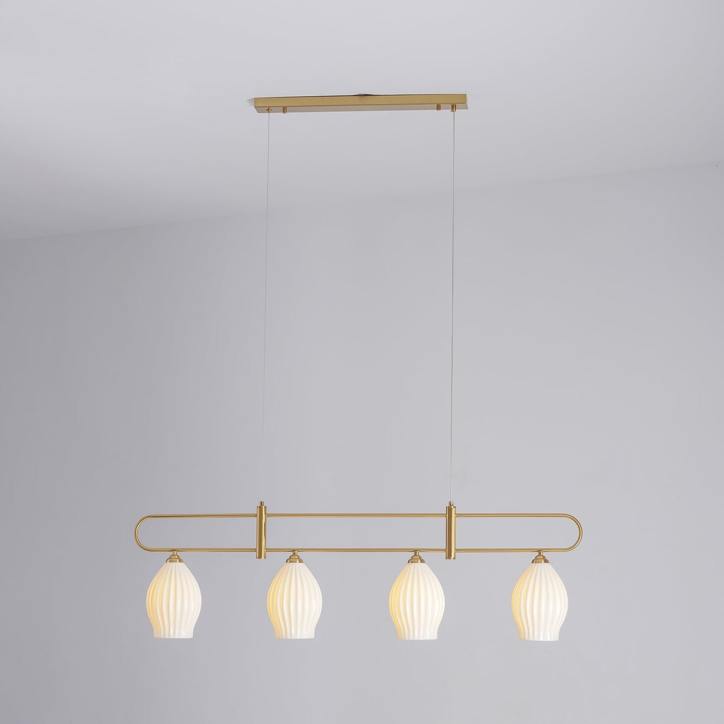 Fin Pendant Light 4 heads Dia 45.3″ x H 13″ / L 115cm x H 33cm / Copper Pendant light