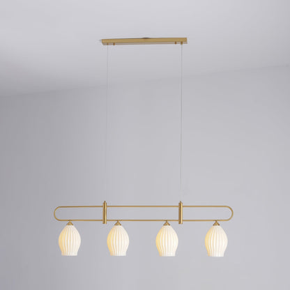 Fin Pendant Light 4 heads Dia 45.3″ x H 13″ / L 115cm x H 33cm / Copper Pendant light