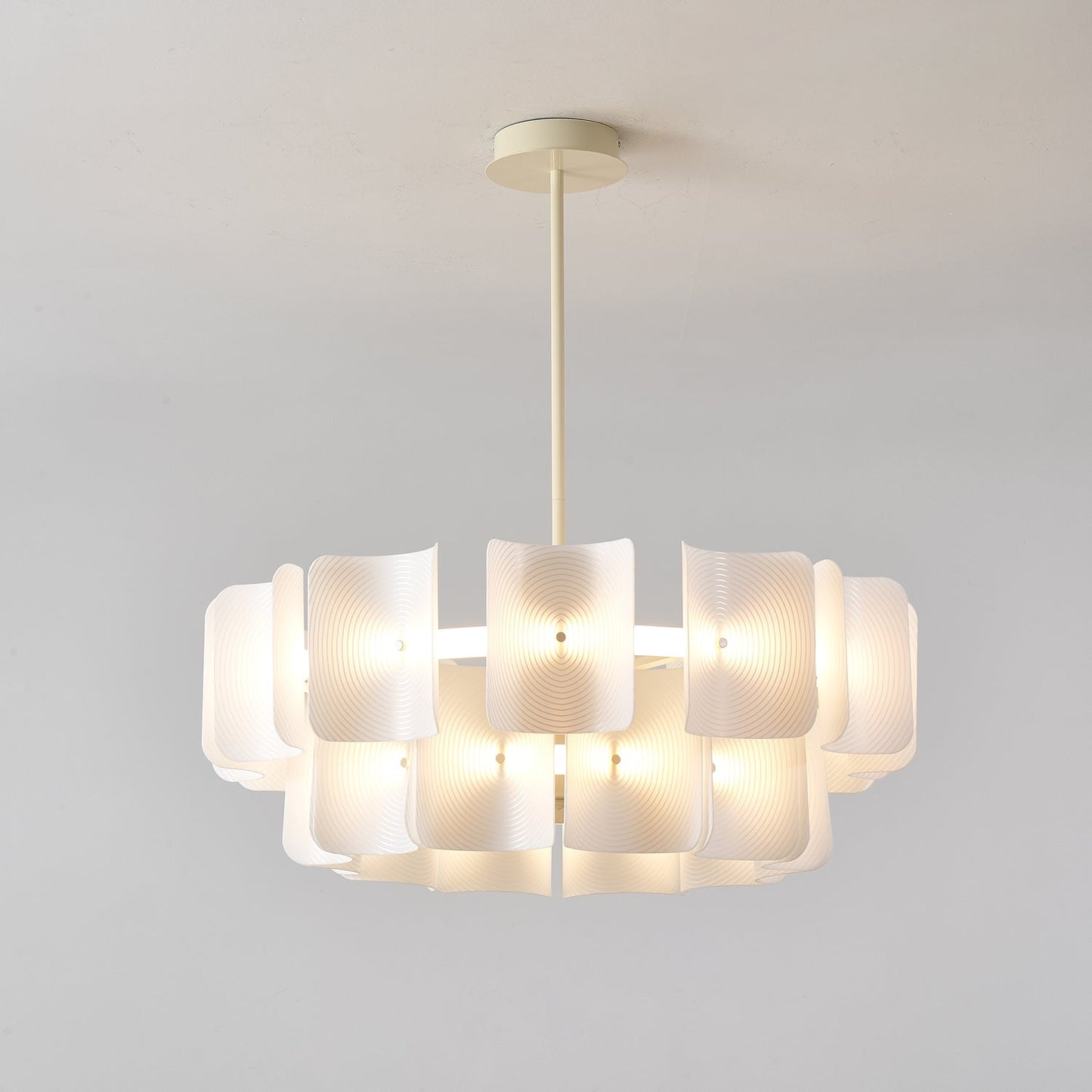 Fingerprint Chandelier ? 31.4″ x H 12.6″ / Creamy White / Warm Light Chandelier