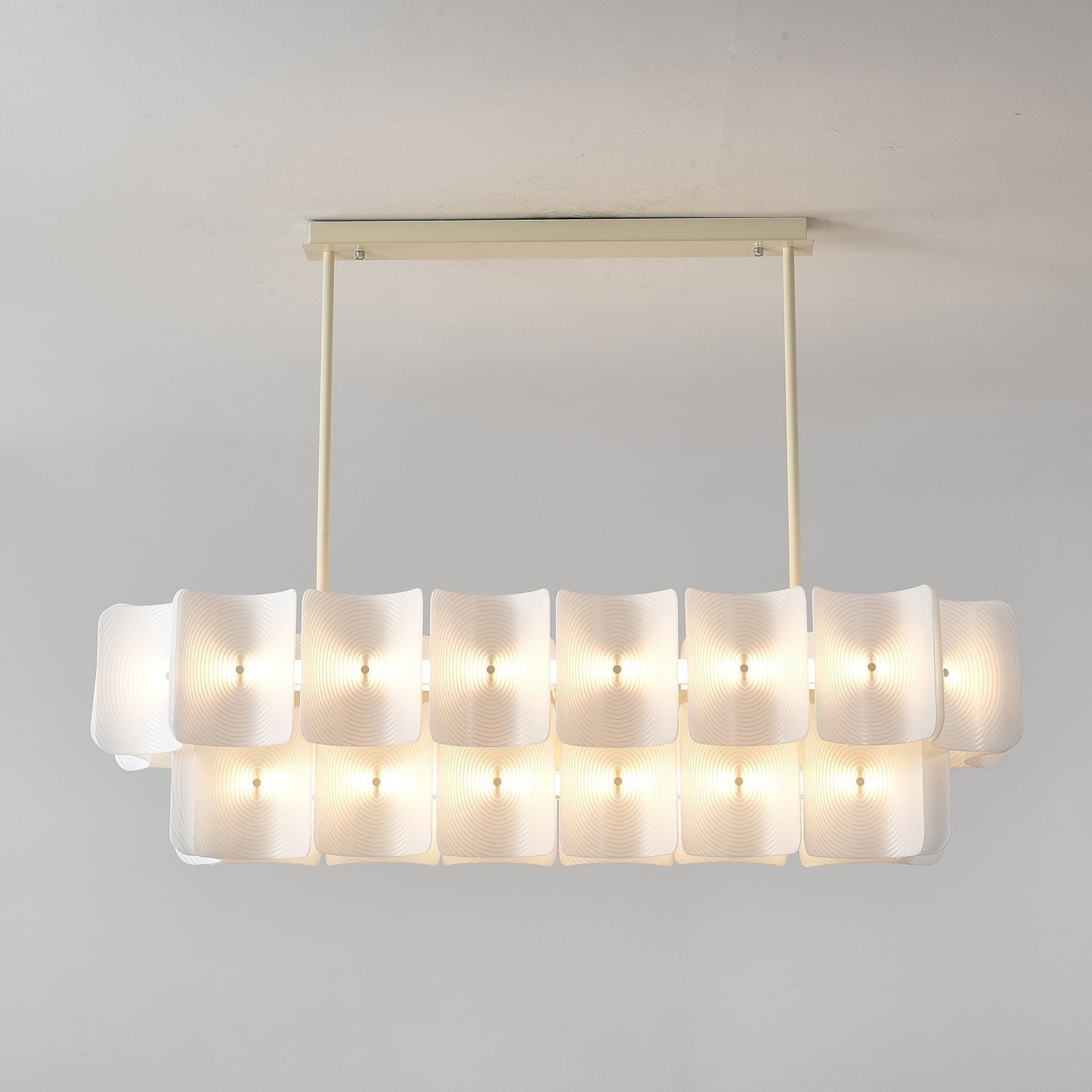 Fingerprint Chandelier L 47.2″ x W 15.7″ x H 13″ / Creamy White / Warm Light Chandelier