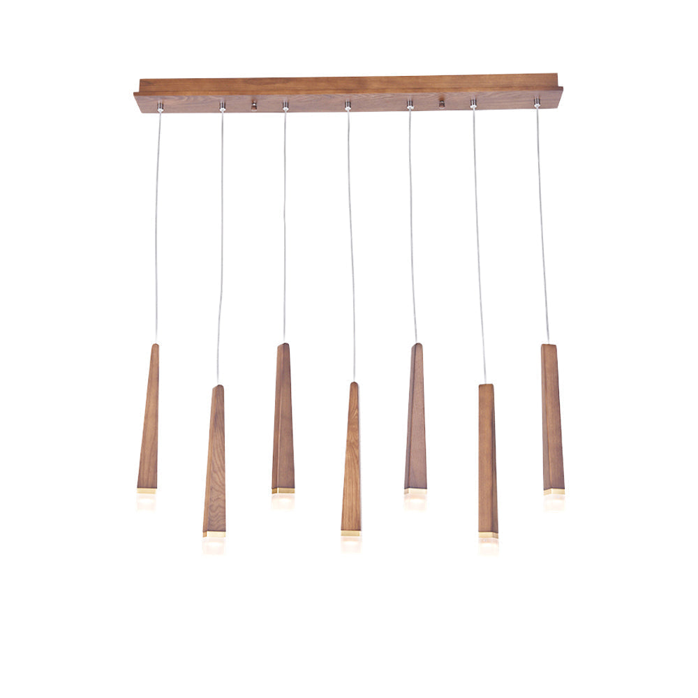 Firewood Stick Chandelier 7 Heads L 35.4’’ x H 37.4’’ / Wood Color / Warm Light Chandelier
