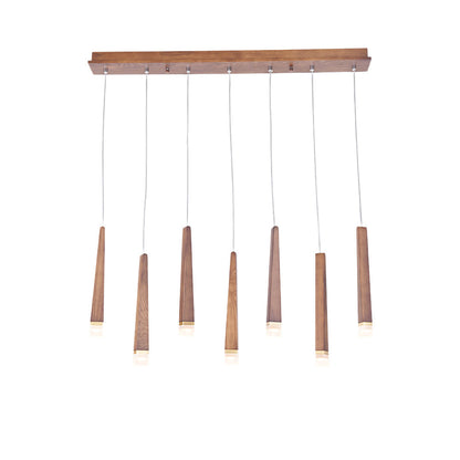 Firewood Stick Chandelier 7 Heads L 35.4’’ x H 37.4’’ / Wood Color / Warm Light Chandelier
