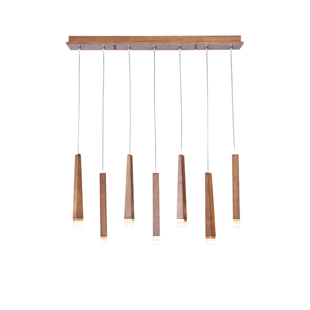 Firewood Stick Chandelier 7 Heads L 27.6’’ x H 37.4’’ / Wood Color / Warm Light Chandelier