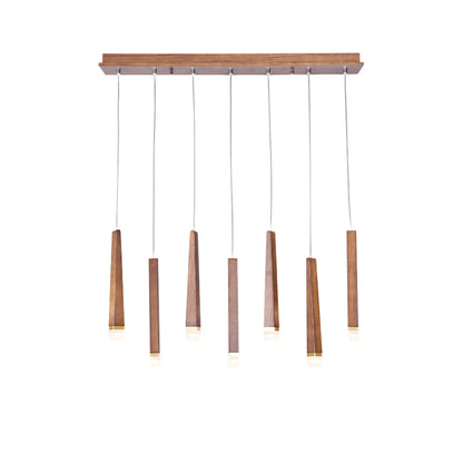 Firewood Stick Chandelier 7 Heads L 27.6’’ x H 37.4’’ / Wood Color / Warm Light Chandelier