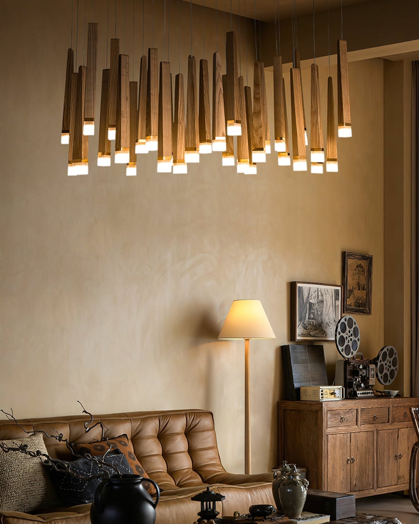 Firewood Stick Chandelier Chandelier