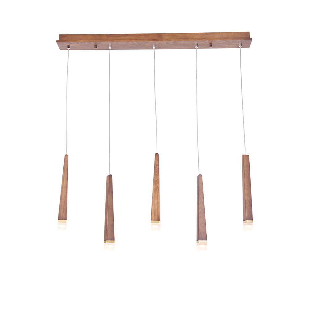 Firewood Stick Chandelier 5 Heads L 27.6’’ x H 37.4’’ / Wood Color / Warm Light Chandelier