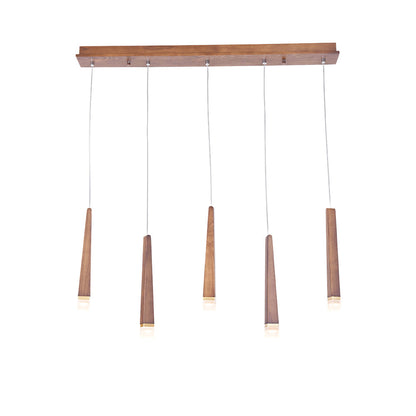 Firewood Stick Chandelier 5 Heads L 27.6’’ x H 37.4’’ / Wood Color / Warm Light Chandelier