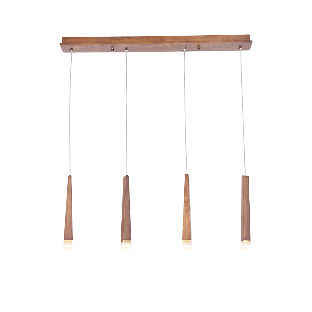 Firewood Stick Chandelier 4 Heads L 27.6’’ x H 37.4’’ / Wood Color / Warm Light Chandelier