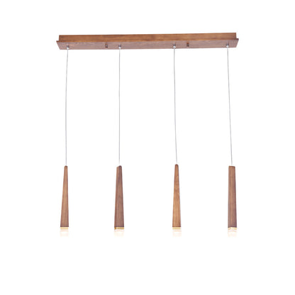 Firewood Stick Chandelier 4 Heads L 27.6’’ x H 37.4’’ / Wood Color / Warm Light Chandelier