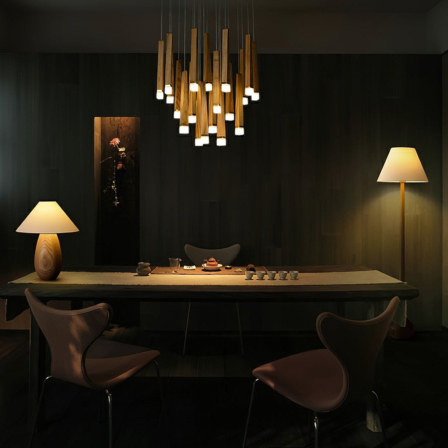 Firewood Stick Chandelier Chandelier