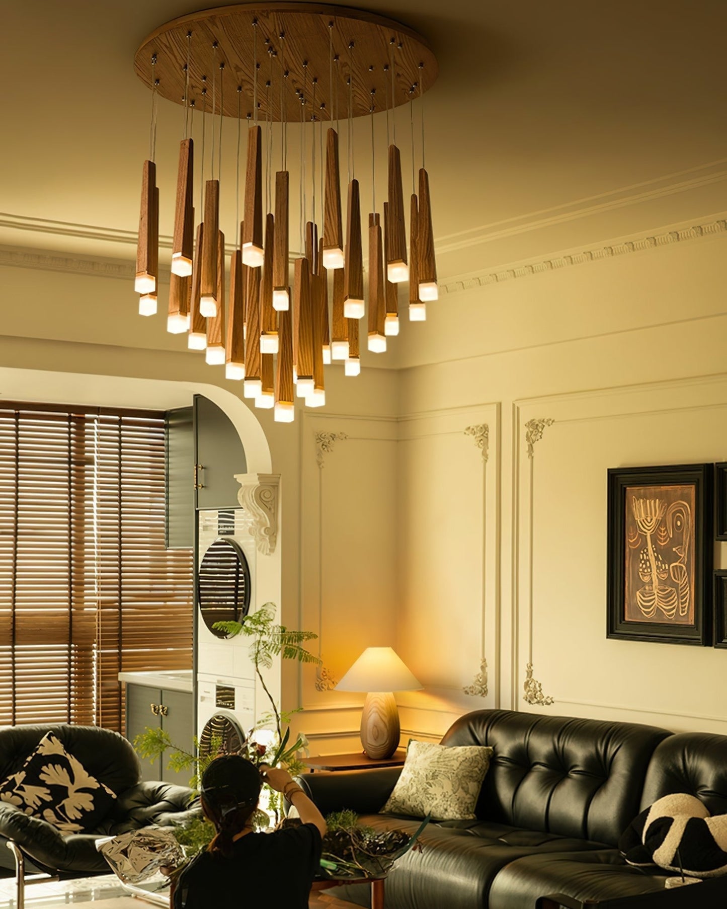 Firewood Stick Chandelier Chandelier
