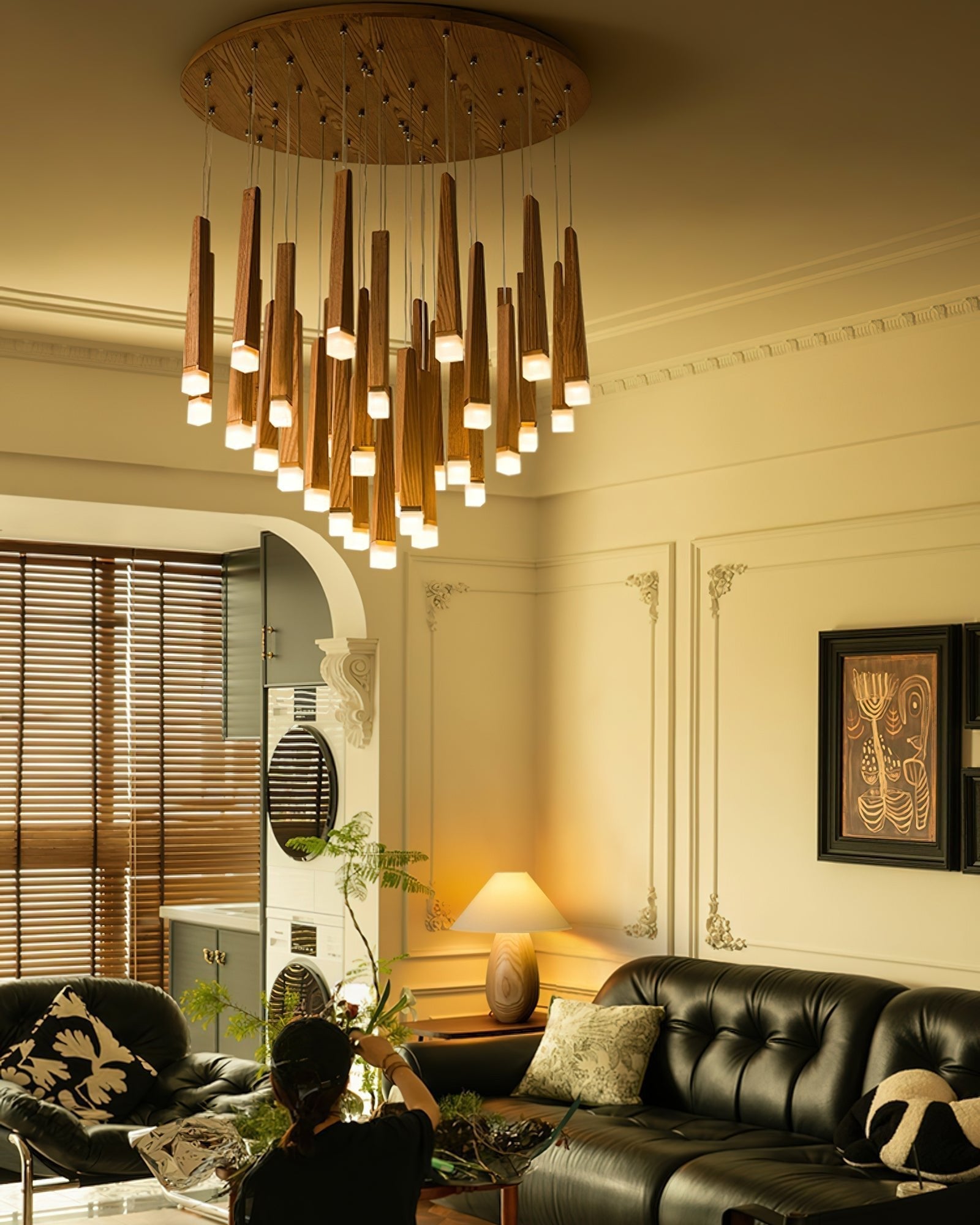 Firewood Stick Chandelier Chandelier