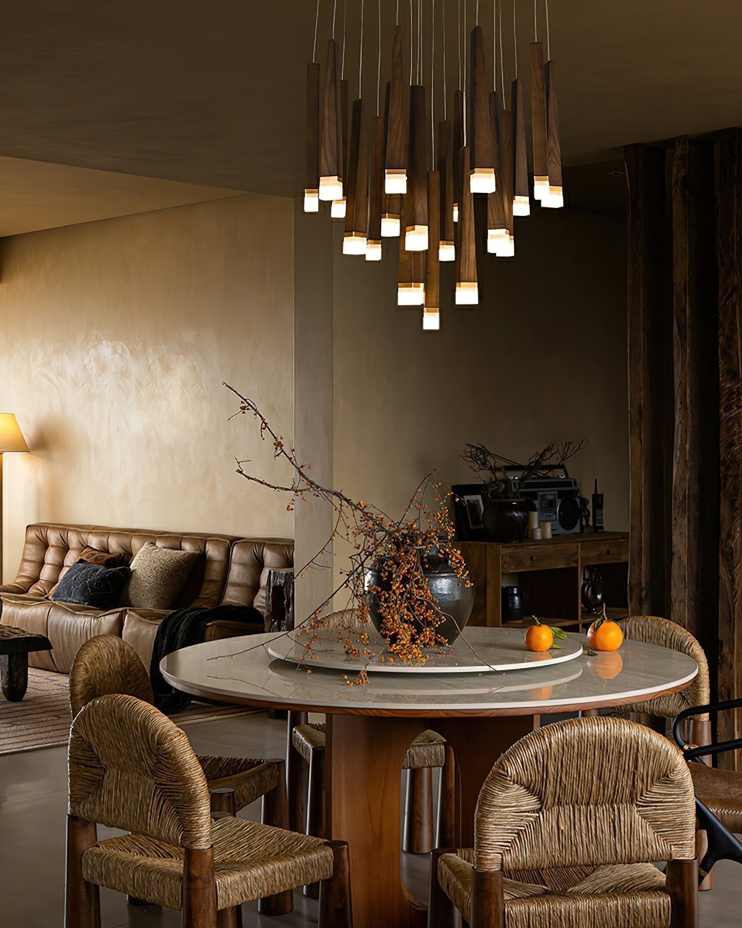 Firewood Stick Chandelier Chandelier