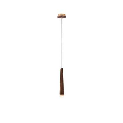 Firewood Stick Chandelier 1 Head Dia 1.6’’ x H 37.4’’ / Walnut Color / Warm Light Chandelier