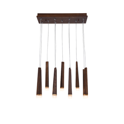 Firewood Stick Chandelier 11Heads L 23.6’’ x H 7.9’’ x H 37.4’’ / Walnut Color / Warm Light Chandelier