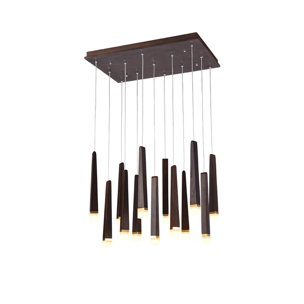 Firewood Stick Chandelier 13Heads L 23.6’’ x H 15.7’’ x H 37.4’’ / Walnut Color / Warm Light Chandelier