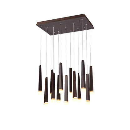 Firewood Stick Chandelier 13Heads L 23.6’’ x H 15.7’’ x H 37.4’’ / Walnut Color / Warm Light Chandelier