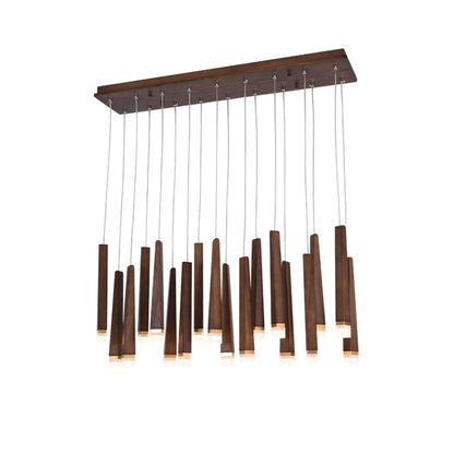 Firewood Stick Chandelier 18Heads L 35.4’’ x H 7.9’’ x H 37.4’’ / Walnut Color / Warm Light Chandelier