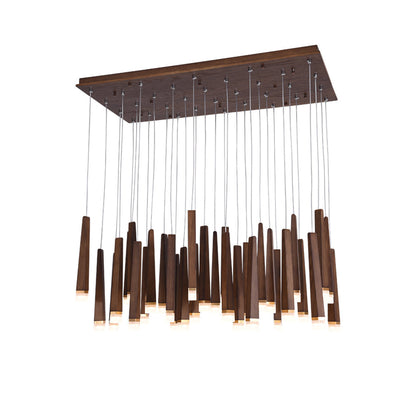 Firewood Stick Chandelier 32Heads L 39.4’’ x H 19.7’’ x H37.4’’ / Walnut Color / Warm Light Chandelier