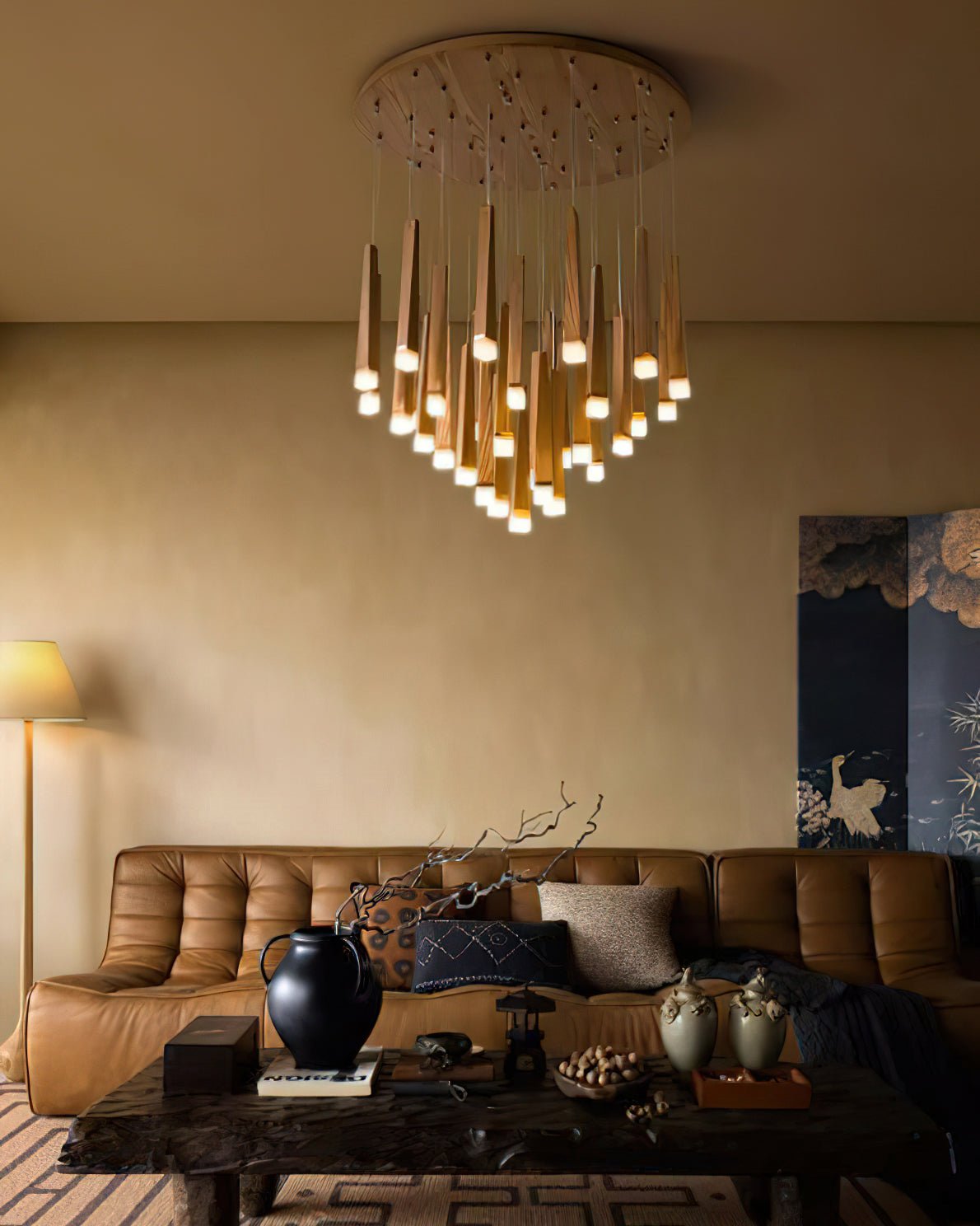 Firewood Stick Chandelier Chandelier