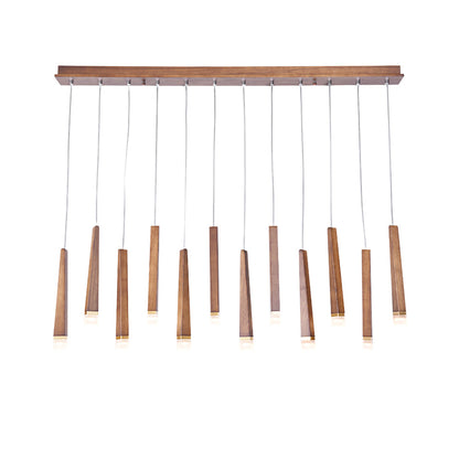Firewood Stick Chandelier 12 Heads L 47.2’’ x H 37.4’’ / Wood Color / Warm Light Chandelier