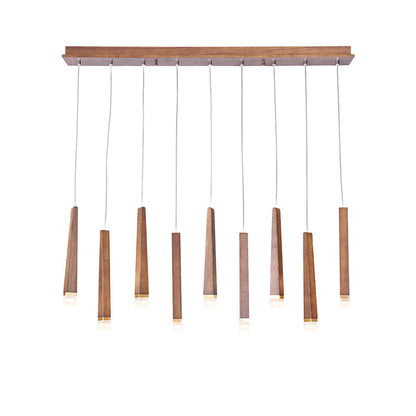 Firewood Stick Chandelier 9 Heads L 43.3’’ x H 37.4’’ / Wood Color / Warm Light Chandelier