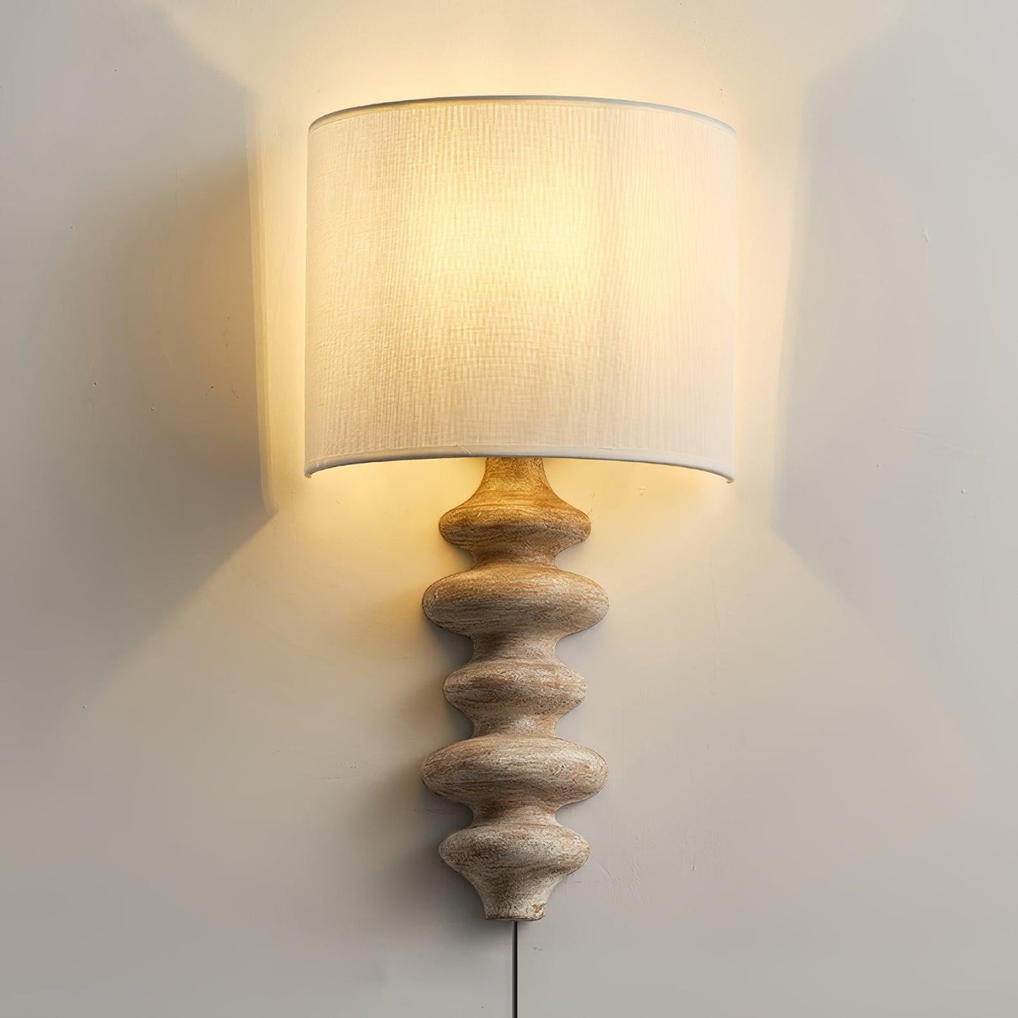 Fishbone Plug-in Sconce L 11.8″ x W 6.3″ x H 20.9″ / L 30cm x W 16cm x H 53cm / Wood color / US Plug Wall lamp