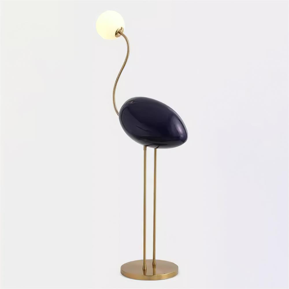 Flamingos Floor Lamp Dia 17.7″ x H 53″ / Dia 45cm x H 135cm / Gold & Blue / US Plug Floor lamp