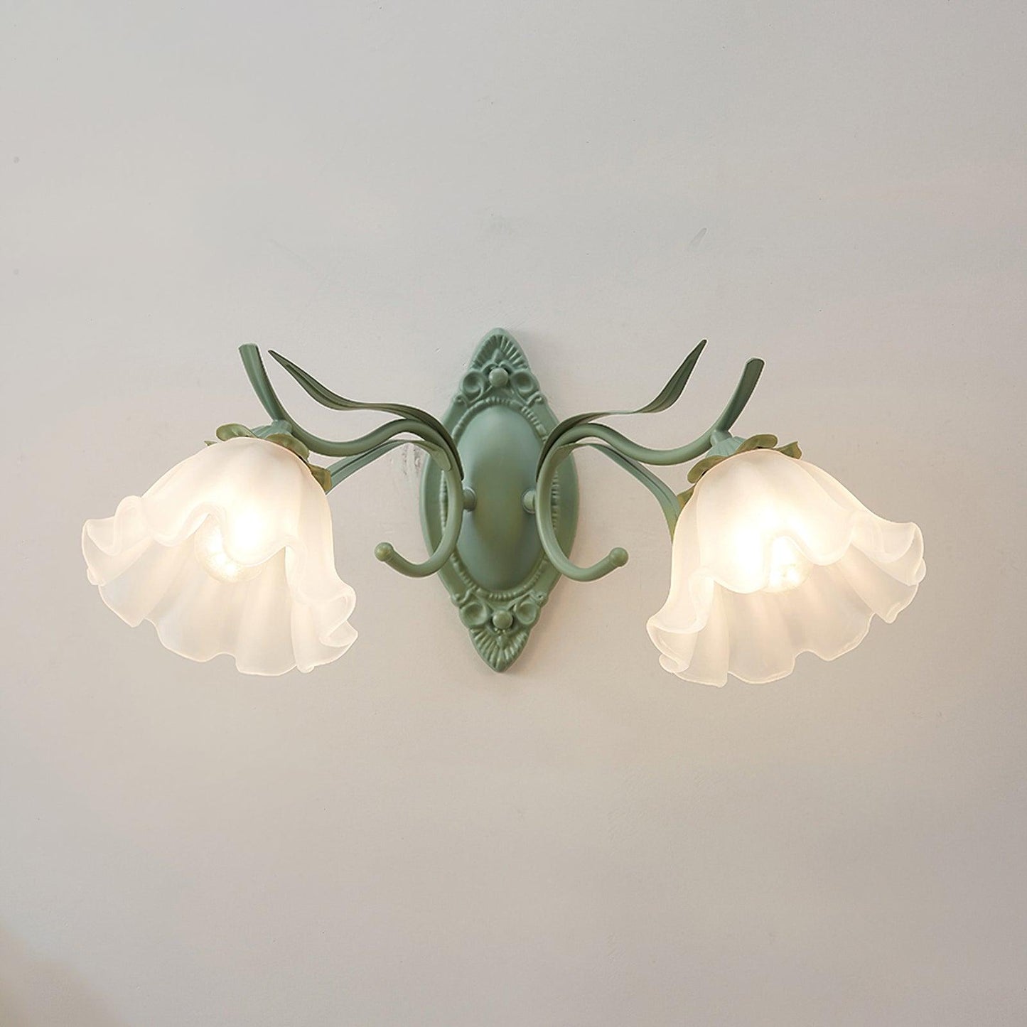 Flared Wall Light ? 17.7″ x H 9.8″ / Dia 45cm x H 25cm / Green Wall lamp