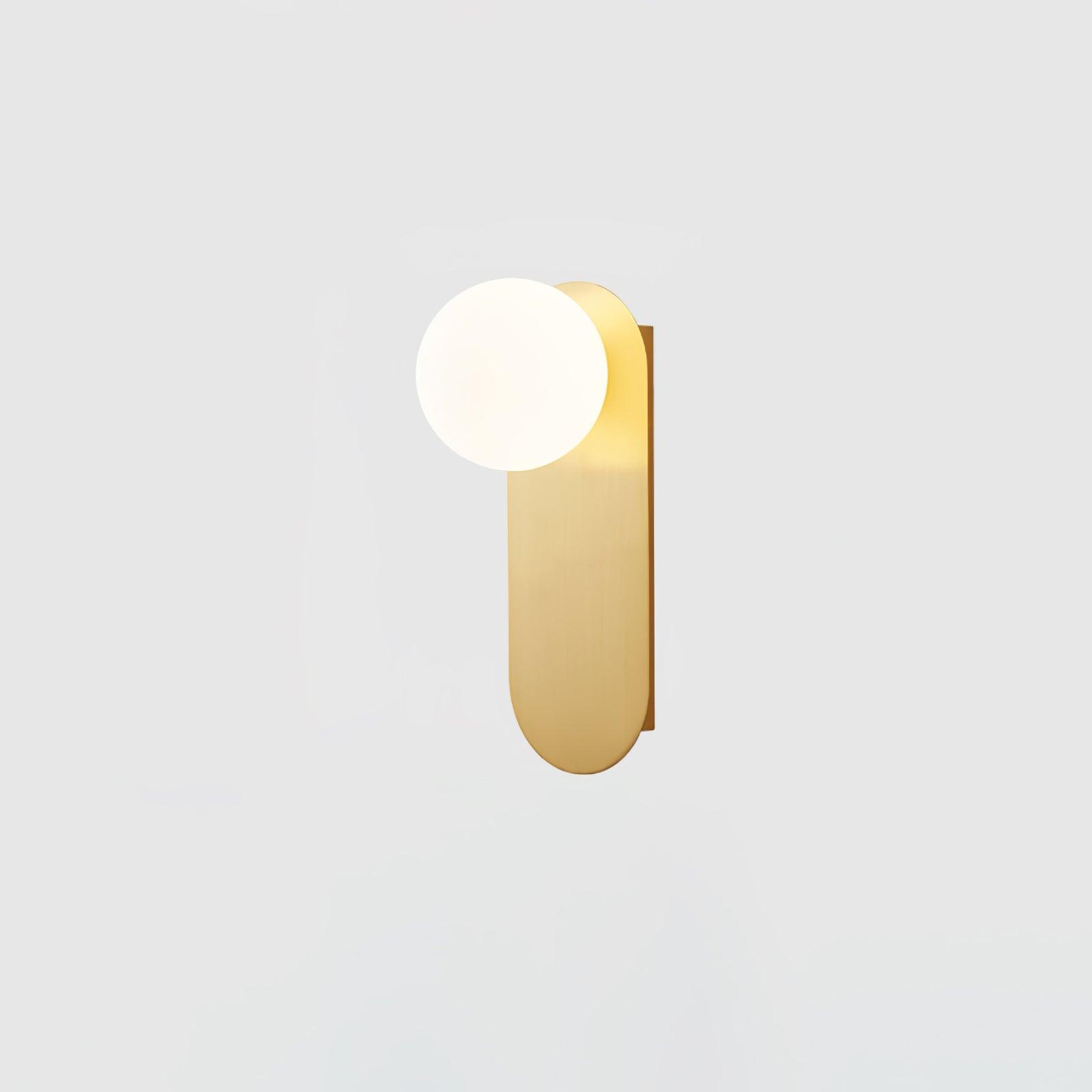 Flat Base Globe Sconce W 4.7″ x H 12.6″ x D 5.9″ / W 12cm x H 32cm x D 15cm / Brass Wall lamp