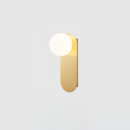 Flat Base Globe Sconce W 4.7″ x H 12.6″ x D 5.9″ / W 12cm x H 32cm x D 15cm / Brass Wall lamp