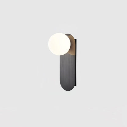 Flat Base Globe Sconce W 4.7″ x H 12.6″ x D 5.9″ / W 12cm x H 32cm x D 15cm / Black Wall lamp